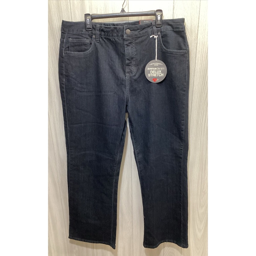 AVENUE Women's (Size 18) Blue‎ Denim Jeans Pockets Delux Stretch Boot Cut (14S)